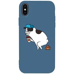 Чохол-накладка Toto Matt TPU 2 mm Print Case Apple iPhone X/XS #50 Mops Kak Navy Blue