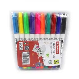 Набор маркеров для ткани Luxor Fabric Marker, 1-2 мм, водная основа, 10 шт. (В ассортименте)