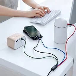 Кабель Baseus Fast 4-in-1 Cable USB to Lightning(2)+Type-C+MicroUSB 3.5A 1.2m CA1T4-A01 Black - мініатюра 4