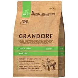 Сухий корм для дорослих собак дрібних порід Grandorf Lamb & Turkey Adult Mini ягня з індичкою 1 кг