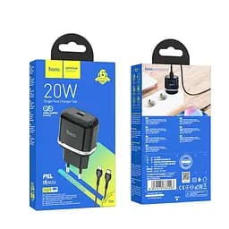 Адаптер HOCO Type-C to Lightning Cable Victorious single port charger set N24 |1Type-C, 20W/3A, PD/QC| - мініатюра 8