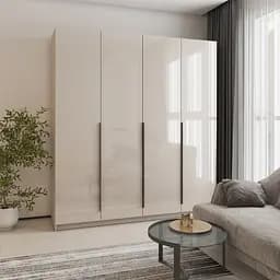 Шафа 4-дверна MebelStar Оскар Gloss BL-B, блок шухляд+полиці 200x52x220 см Кашемір/Кашемір (MBS-5336)