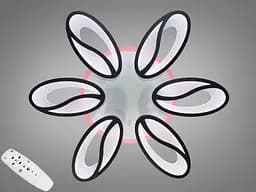 Потолочная LED люстра с диммером и LED подсветкой, 105 Вт, черная