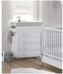Пеленальный комод с ванночкой Micuna Valeria White, белый (B-1674 VALERIA WHITE)
