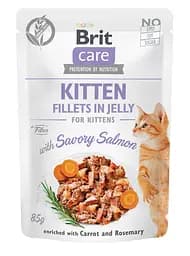 Вологий корм для котят Brit Care Cat pouch 85 г (лосось у желе)