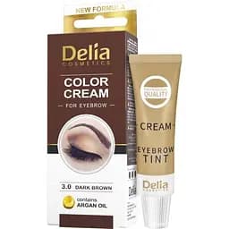 Крем-краска для бровей Delia Cosmetics оттенок 3.0 темно-коричневая 15 мл 