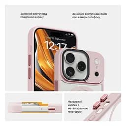 Чехол для Apple iPhone 17 Pro, Uniq MagCase, розовый, противоударный, панель-накладка с MagSafe, ударопрочный TPU+PC, с магнитом MagSafe, поддержка полноценной беспроводной зарядки, ArmorStandart (ARM86268) - мініатюра 3