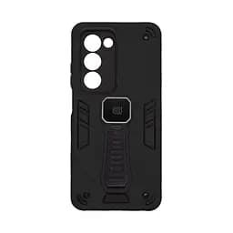 Чехол для OPPO A5 4G/A5 5G/A5m 4G, Proover, черный, с подставкой и магнитом, противоударный, ударопрочный, бронированный, панель-накладка, защита всего корпуса, термополиуретан (TPU) + поликарбонат (PC), ArmorStandart (ARM87391)