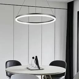 Сучасна LED люстра у чорному каркасі | Арт. M 2702 BK | Line F - мініатюра 2