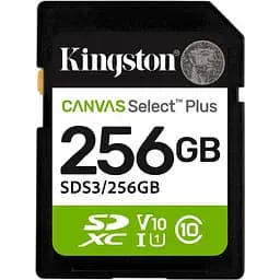 Карта пам'яті Kingston 256GB SDXC class 10 UHS-I V10 A1 Canvas Select Plus (SDS3/256GB)
