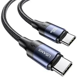 Кабель Usams U71 Type-C to Type-C 100W PD Fast Charging & Data Cable 2.4A 1.2m Black (US-SJ524) [71417]