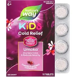 Корінь пеларгонії Nature's Way Umcka Coldcare Cherry Kids 10 таблеток