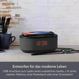 Будильник-радіоприймач I-box Dawn з бездротовим заряджанням Bluetooth динамік FM радіо приліжковий чорний - мініатюра 6