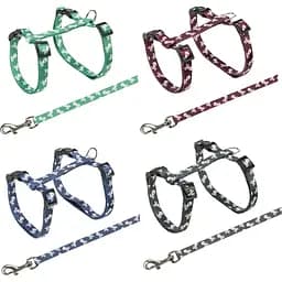 Шлея з повідцем для котів Trixie Skull нейлон 27-46х1х120 см 1 наб., в асортименті