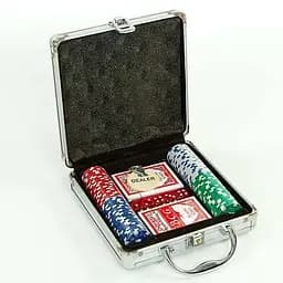 Настільна гра Johnshen Sports Покерний набір 100 фішок по 11,5 г без номіналу (алюмінієвий кейс) (59208)