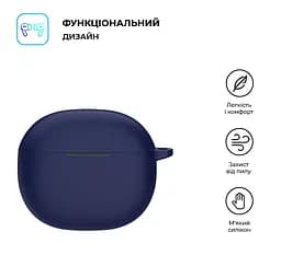 Силіконовий чохол для навушників Xiaomi Redmi Buds 4 Active, Hang Case, синій, ультратонкий захисний кейс товщиною 2 мм, захист від подряпин, пилу та ударів, компактний, з карабіном для кріплення, ArmorStandart (ARM73540) - мініатюра 2