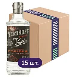 Упаковка водки особенной Nemiroff Originals 40% 7.5 л (0.5 л х 15 шт.)