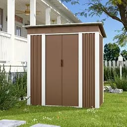 Хозблок-сарай металлический SS-02 с односкатной крышей 185х180х120 см Коричневый