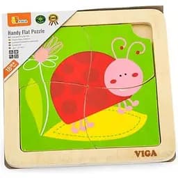 Дерев'яний міні-пазл Viga Toys Сонечко 4 елементи (50140) - мініатюра 2