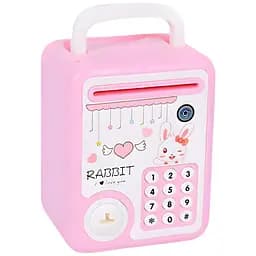 Скарбничка-сейф дитяча MK 5404 ігрова з ключем світловими еффектами та паролями рожева