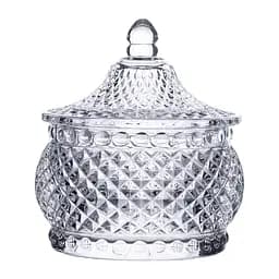 Цукорниця скляна Glass Jay з кришкою в східному стилі, diamonds Yiwu HP-YH-4