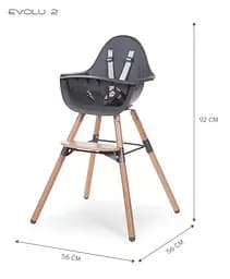 Стілець для годування Childhome Evolu 2 з бампером антрацит (CHEVOCHNA) - мініатюра 5