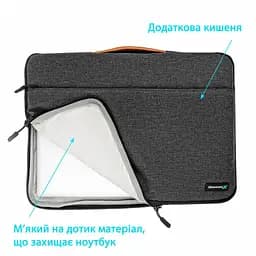 Чохол до ноутбука Grand-X 14'' SLX Dark Grey (SLX-14D) - мініатюра 4