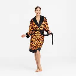 Халат жіночий з плюшевого велюру ексклюзивний Leopard 18273 XS-S - мініатюра 5