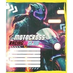 Зошит учнівський "Мотокрос" Leader 012-500103K-4 в клітинку, 12 аркушів (959050)