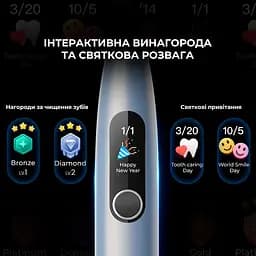 Електрична зубна щітка Oclean X Pro Digital Electric Toothbrush Glamour Silver - мініатюра 2