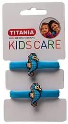 Набір резинок для волосся Titania Морський коник, 4 см, синій, 2 шт. (8515 KIDS)