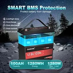Акумулятор Dumfume LiFePO4 12V (12.8V/100Ah/1280Wh) (Dumfume-12,8V/100Ah) [164634] - мініатюра 6