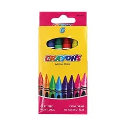 Набір дитячих воскових олівців "Crayons" Bambi 8496-6, 90 мм, 6 кольорів