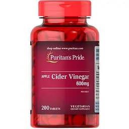 Натуральная добавка Puritan's Pride Apple Cider Vinegar 600 mg, 200 таблеток