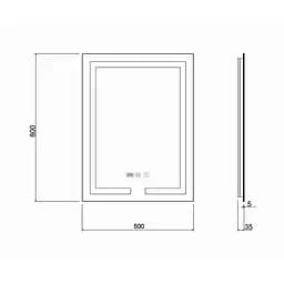 Дзеркало Qtap Mideya з антизапотіванням (DC-F936) 500x800 QT2078F936W, Білий - мініатюра 2