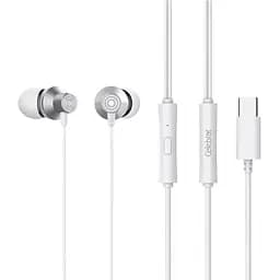 Навушники Celebrat D15 з мікрофоном білі