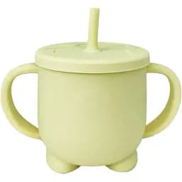 Силиконовая чашка-поилка Mega Zayka с крышкой 200 мл MGZ-0302 (Yellow) 