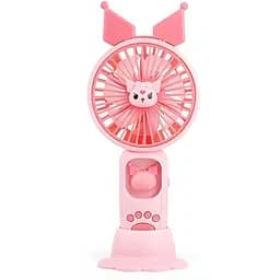 Дитячий портативний USB-вентилятор із підсвіткою Куромі рожевий (S085)