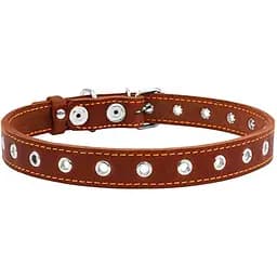 Нашийник для собак Collar, шкіряний, безрозмірний, 50х2 см, коричневий - мініатюра 2