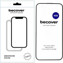 Захисне скло BeCover для Apple iPhone 15 Pro Max 10D Black (711332)