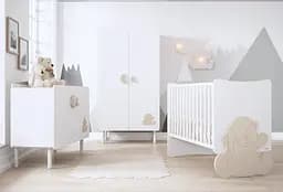 Пеленальный комод Trama Kuma Matt White/Matt Silver, белый (8312634)