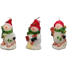 Декоративная новогодняя свеча Devilon Снеговик 11 см 1 шт. в ассортименте (791002-1)