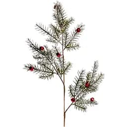 Гілочка декоративна Yes! Fun хвойна з червоними намистинками 70 см червона (974575)