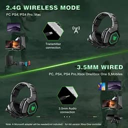 Навушники 2 в 1 комбо Onikuma K10 Gaming with LED 2.4Ghz та 3.5mm - мініатюра 9