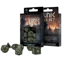 Набор кубиков Runic Black & glow-in-the-dark Dice Set , 7 шт. (SRUN03)