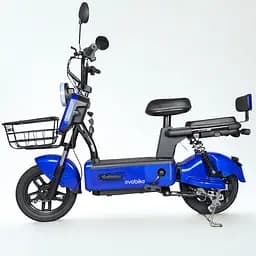 Электровелосипед EVOBIKE Nova S 500W 48V 12Ah с 2 сиденьями, корзиной и поворотниками, простой и надежный для города и села, синего цвета