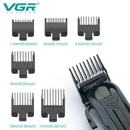 Машинка для стрижки акумуляторна VGR V-282 LCD гребінець (6 насадок) - мініатюра 2