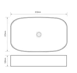 Умивальник накладний Mixxus Premium Bevel-0105 610x375x120 мм MP6524, Білий - мініатюра 2