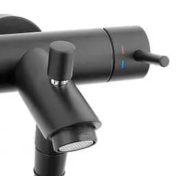 Змішувач для ванни Paffoni Light із регульованим душовим гарнітуром black matt LIG023NO, Чорний матовий - мініатюра 6