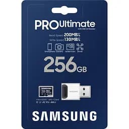 Карта пам'яті Samsung microSDXC PRO Ultimate 256GB Class 10 UHS-I U3 V30 A2 + USB Reader MB-MY256SB/WW [145488] - мініатюра 6
